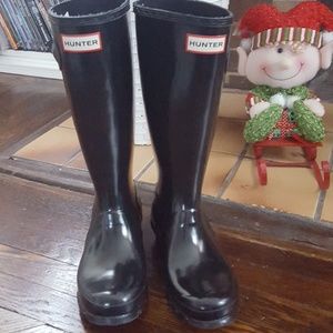 Hunter Rain Boots Black Gloss